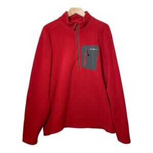 Eddie Bauer First Ascent Polartec Red 1/2 Zip Fleece Sweatshirt XL